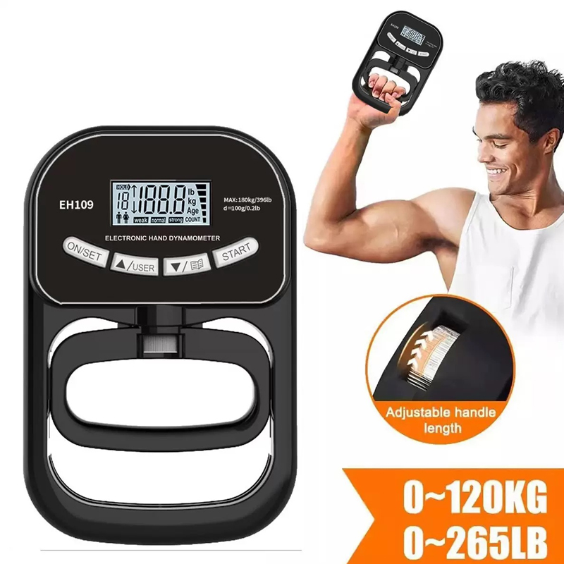 Usb Ammeter Tester - Pengukur kekuatan pegangan tangan Digital 265Lbs/120Kg