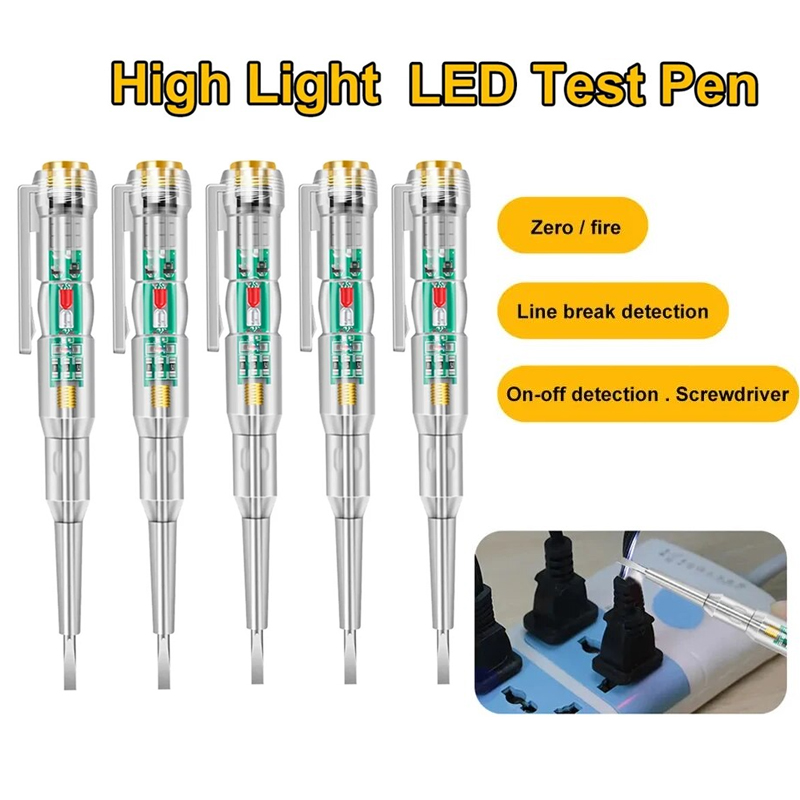 Circuit Test Pencil - 1-5buah AC24-250V cerdas voltase pena penguji