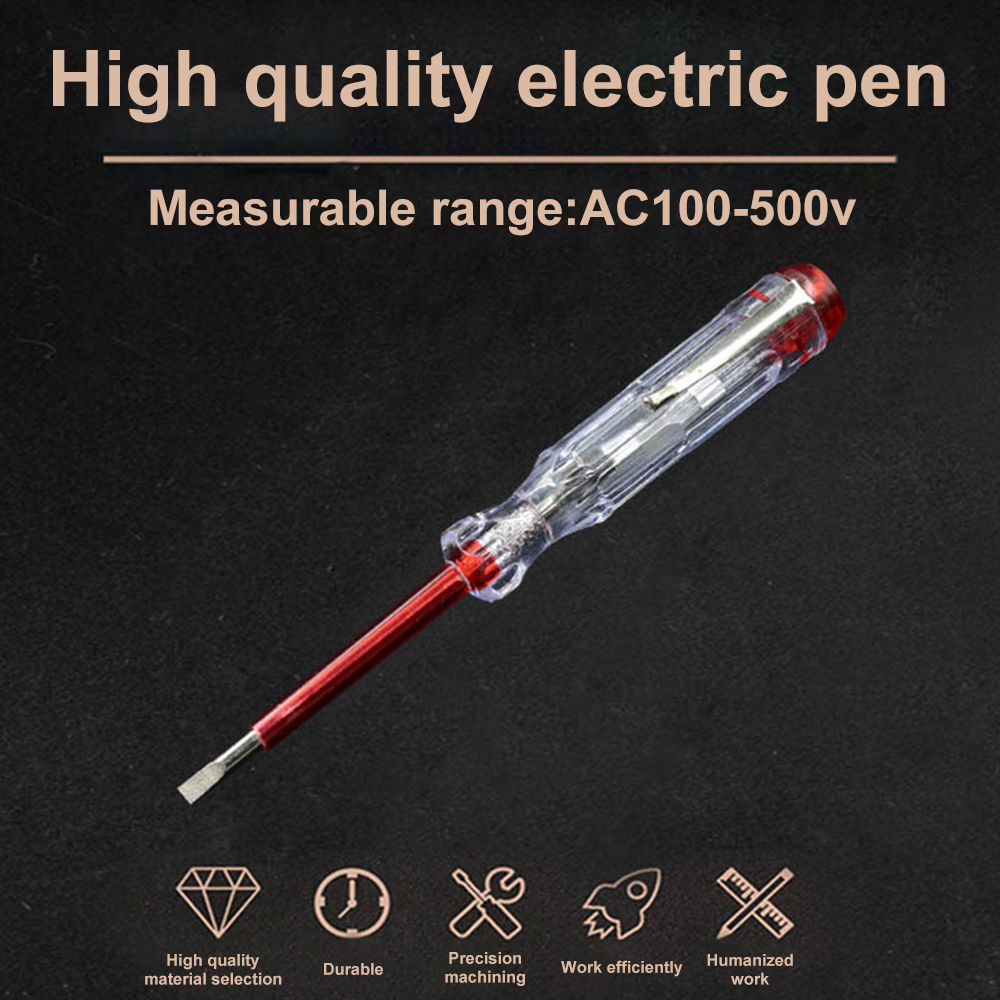Circuit Test Pencil - Pena Uji 100-500V Obeng Datar Portabel