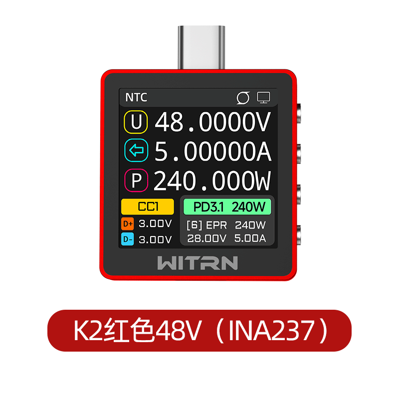 Usb Ammeter Tester - Versi Merah Baru WITRN K2 INA237