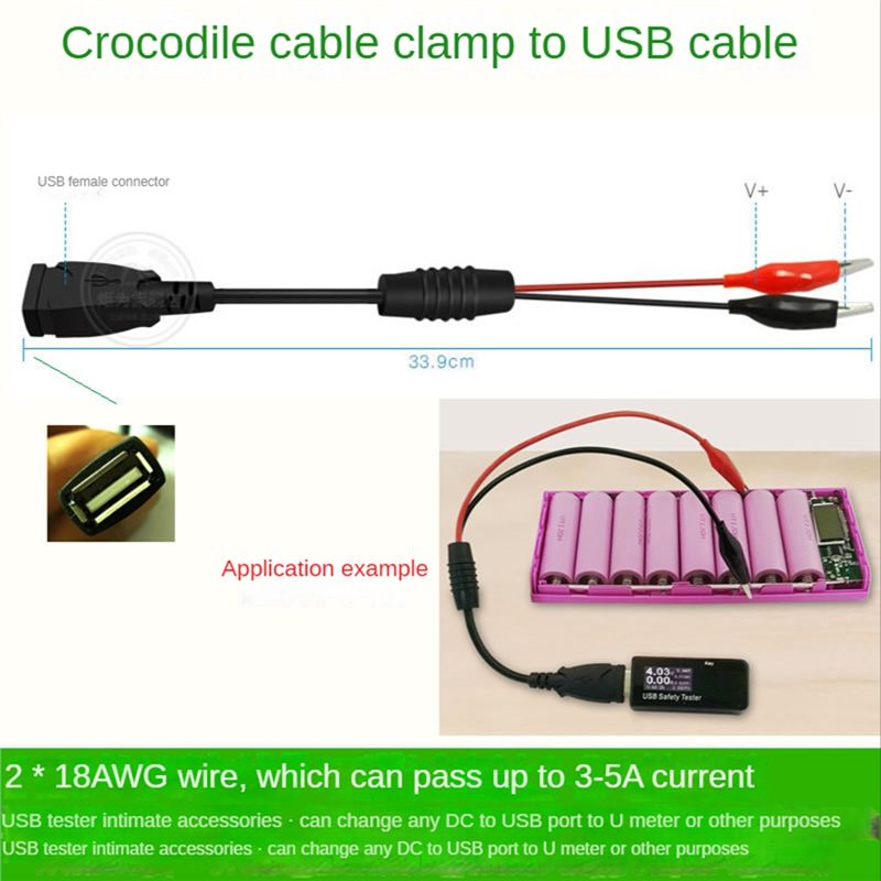 A01E-2 Buah Klip Buaya USB Kab - Usb Ammeter Tester ulasan dan harga