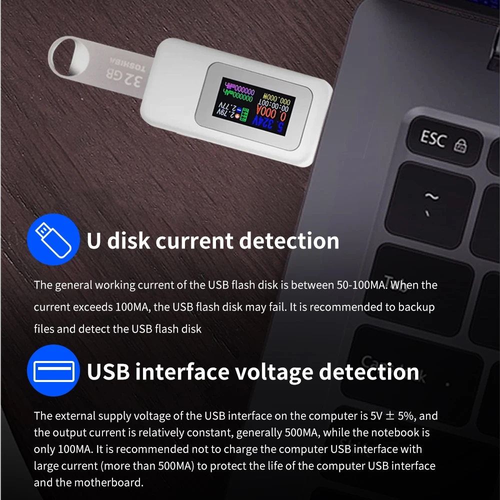 Pengukur voltase Digital, Ampe - Usb Ammeter Tester ulasan dan harga