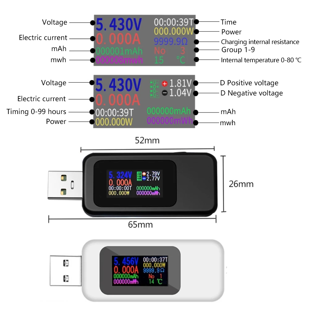 Pengukur voltase Digital, Ampe - Usb Ammeter Tester ulasan dan harga